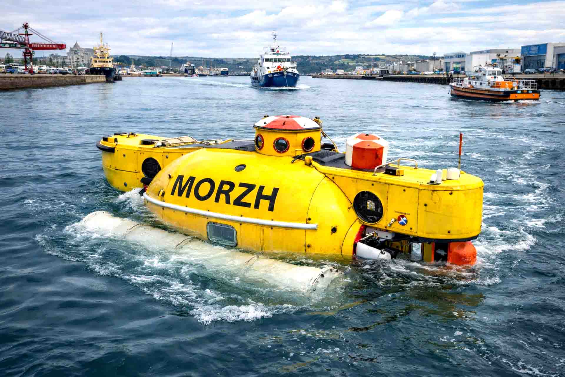 MORZH Submarine Sailing Into Harbour